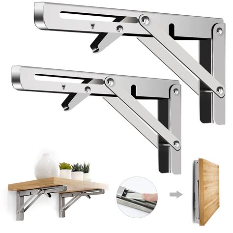 folded metal brackets|wall mounted folding brackets.